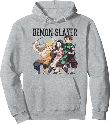 Vista 2 de Demon Slayer Kimetsu no Yaiba Slay Squad - Sudaderas con capucha para hombre y mujer
