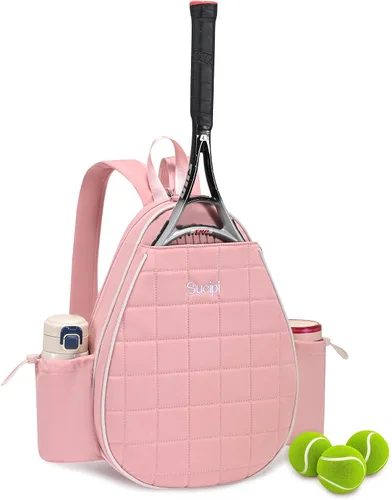 Vista 11 de Mochila de tenis Sucipi, mochila de tenis acolchada con bandolera cruzada, bolsas para raquetas de tenis resistentes al agua para mujeres y hombres