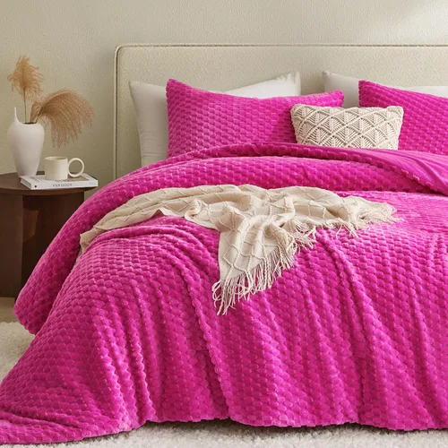 Vista 12 de Petrichor Juego de edredón esponjoso tamaño individual, edredón grueso de franela negra ultrasuave para cama Queen, juego de ropa de cama cálido