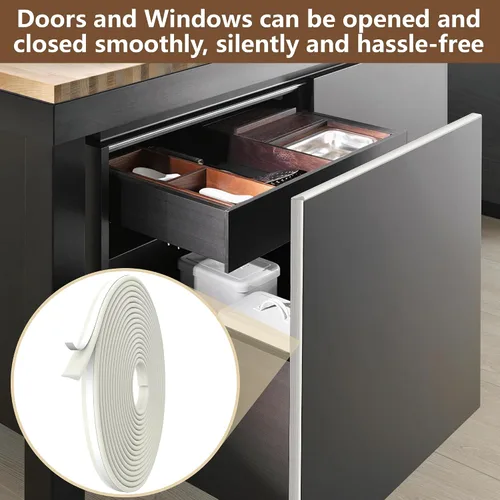 Vista 7 de moonoom Sello de cuña de 235 pulgadas, tiras aislantes autoadhesivas para ventanas y puertas, cinta selladora de huecos de espuma sintética