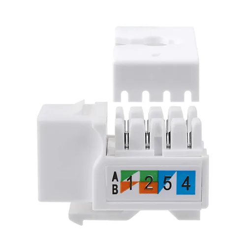Vista 5 de TENINYU Paquete de 10 conectores RJ45 Keystone Jack 568A/568B, adaptador Keystone compatible con conector Cat 6/5e/5, conector Keystone Cat6