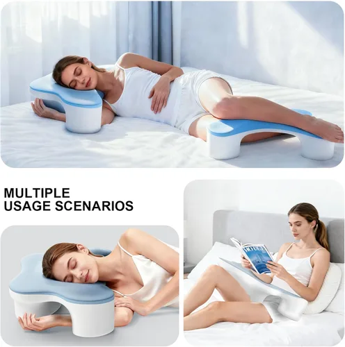Vista 4 de Side Sleeper Pillow with Arm Hole, Ergonomic Memory Foam Cervical Pillow for Neck and Shoulder Pain Relief 2PCS Pillowcase, Ergonomic Knee, Leg, Arm