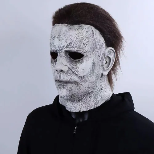 Vista 3 de GTETKDE Máscara de Halloween de Michael Myers 2024 para disfraz de terror y cicatriz