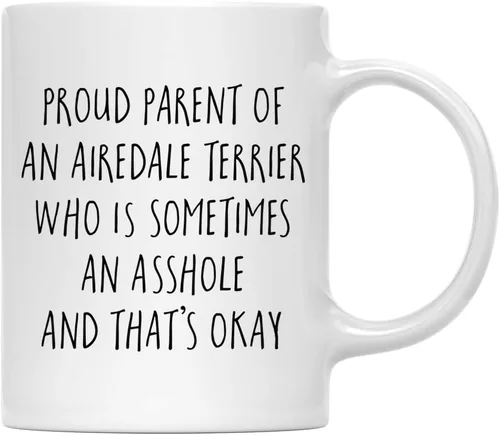 Vista 28 de Andaz Press Funny Dog - Taza de café de 11 onzas, regalo de broma, orgulloso padre de un afenpinscher que es a veces un gilipollas y eso está bien