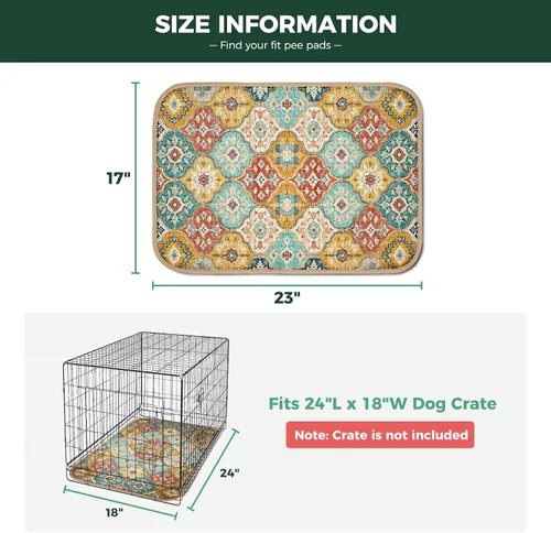 Vista 3 de FXW Almohadillas lavables para orina para perros, almohadillas para cachorros con súper absorbentes, diseñadas específicamente para jaulas de 24