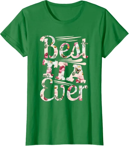 Vista 40 de Camiseta para mujer con texto en inglés "Best Tia Ever" Negro