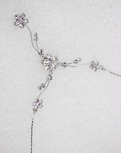 Vista 3 de Faship Precioso Rhinestone Cristal Floral Collar Pendientes Conjunto