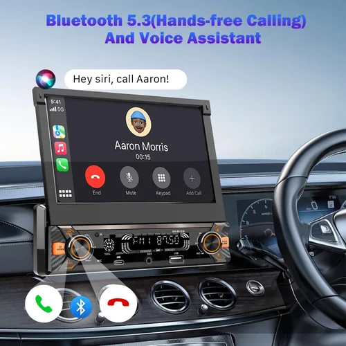 Vista 5 de Radio de coche con pantalla táctil inalámbrica CarPlay