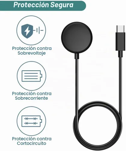 Vista 4 de Cargador para reloj inteligente Google Pixel Watch de 1ª generación (negro, USB tipo C)