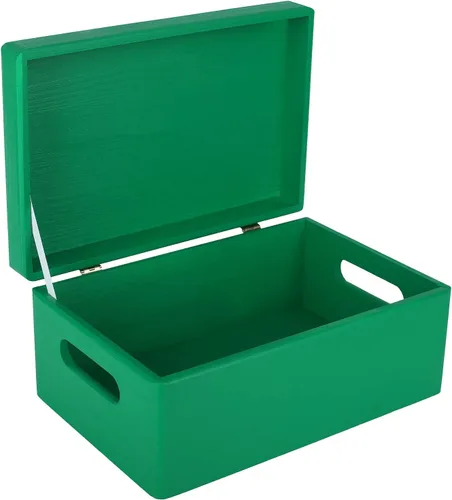 Vista 27 de Creative Deco Caja de almacenamiento grande de madera con tapa con bisagras 11.8 x 7.87 x 5.51 pulgadas (+-0.5) Caja de regalo sin acabar, lisa