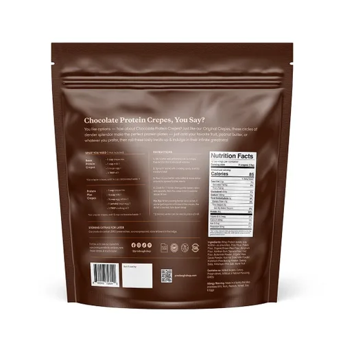 Vista 2 de ProDough - Mezcla de crepes francesa alta en proteínas, sin gluten, baja en carbohidratos, 0.31 onzas de proteína por porción, sin azúcares