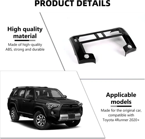 Vista 3 de RAZPOY Borde para panel de navegación, cubierta de tablero GPS para consola central compatible con Toyota 4Runner 2020-2023, color negro Fibra