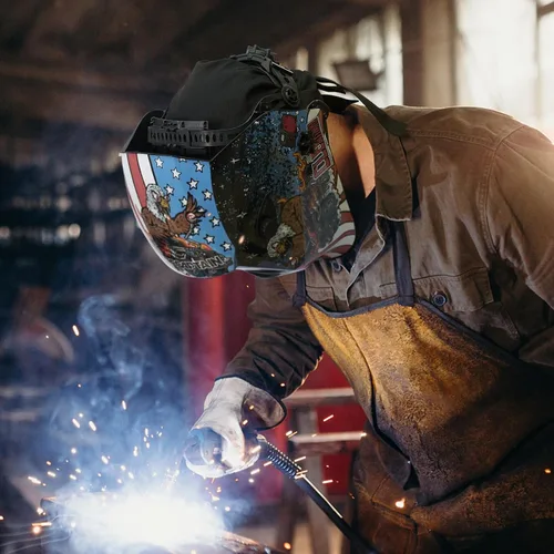 Vista 9 de ARCCAPTAIN Casco de soldadura con pantalla de visualización grande, máscara de soldadura de oscurecimiento automático de claridad óptica superior