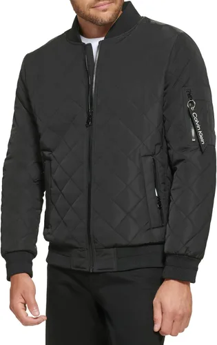 Vista 10 de Calvin Klein chamarra de aviador con detalle de cremallera acolchada para hombre