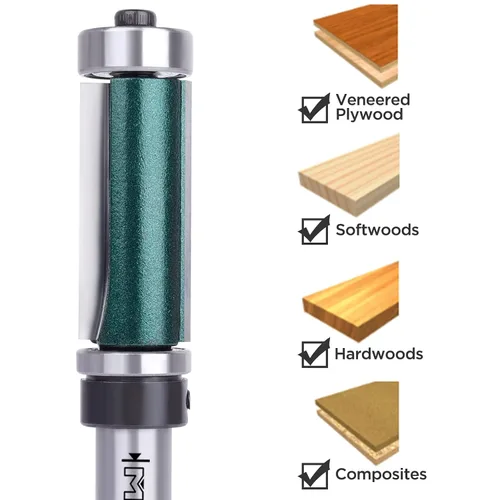 Vista 3 de MNA 3/4" (diámetro) Rodamiento superior e inferior Broca empotrada con vástago de 1/2" (50-509)