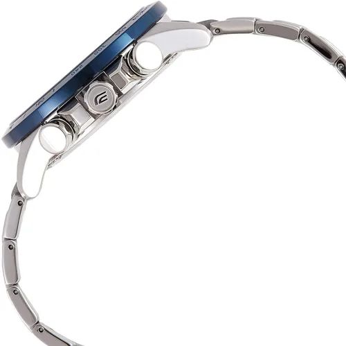 Vista 3 de Casio Edifice Tough Solar Bluetooth Smartphone Link para hombre, reloj súper iluminador de doble hora, plata de 1.937in, acero inoxidable