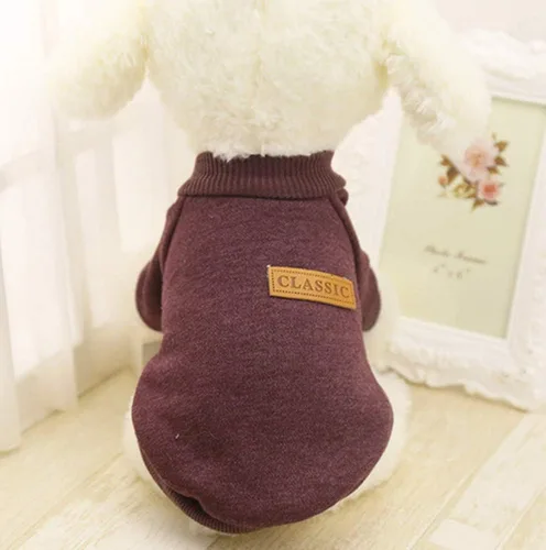 Vista 20 de 2 piezas de suéter clásico de punto para perro Idepet, abrigo de forro polar para perros pequeños y medianos, ropa cálida para perros y gatos