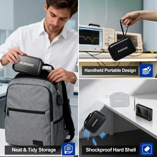 Vista 3 de AURSINC Analizador de espectro TinySA Ultra+ ZS406 con funda protectora