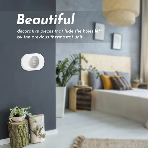 Vista 7 de Nest - Accesorios para termostato – Cubierta de placa de pared para hogar inteligente, compatible con termostato Google Nest 2020 – Kit de recorte
