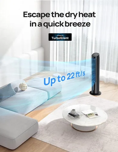 Vista 3 de Dreo Ventiladores de torre Enfriador de aire evaporativo de 40" y ventilador oscilante de 120°+120° con control remoto para dormitorios