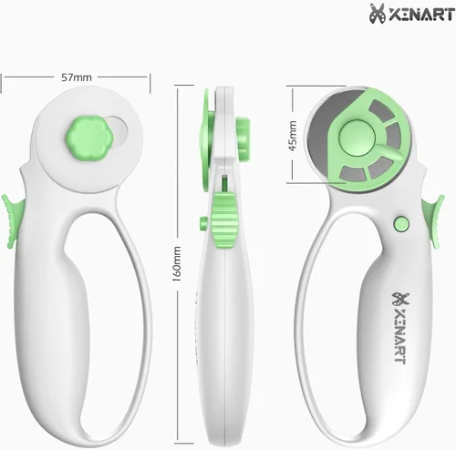 Vista 6 de XINART Cortador giratorio de 1.77 pulgadas para bloqueo de seguridad de tela, ergonómico, clásico, cómodo, de tela, cortador giratorio pequeño