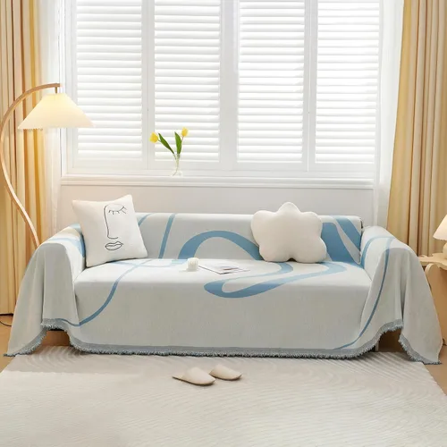 Vista 50 de VClife Funda bohemia de felpilla para sofá, apta para mascotas, gruesa, beige, crema, blanco, a cuadros, triangular, con borlas, agradable a