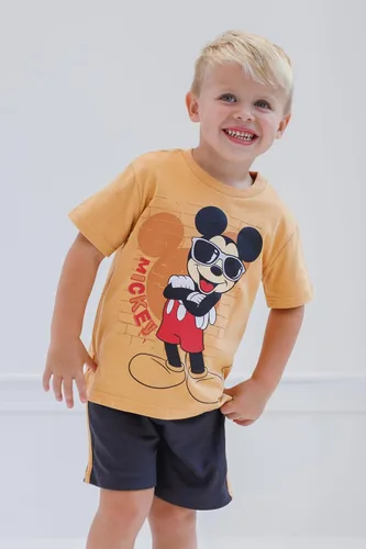 Vista 2 de Disney- Camisa de manga corta y pantalones cortos de malla de Mickey Mouse