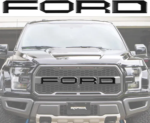 Vista 6 de Superposiciones de letras de rejilla frontal, compatibles con Raptor 2015-2020