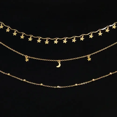 Vista 8 de Wowanoo Juego de gargantilla multicapa para mujer, collar de clavícula, joyería para mujer