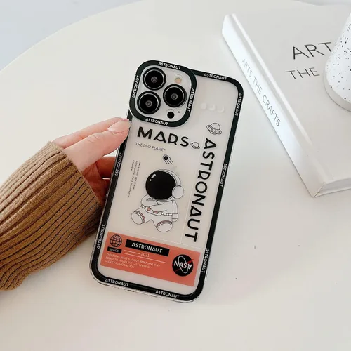 Vista 2 de Yonds Queen Funda transparente para iPhone 11, diseño de luna de astronauta espacial de astronauta de dibujos animados, elegante diseño de luna