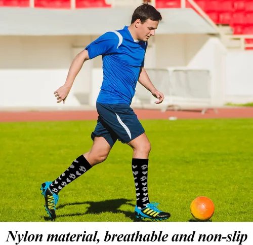 Vista 6 de 4 pares de calcetines de fútbol para jóvenes, calcetines deportivos novedosos para fútbol, fútbol, calcetines de compresión, regalo para hombres