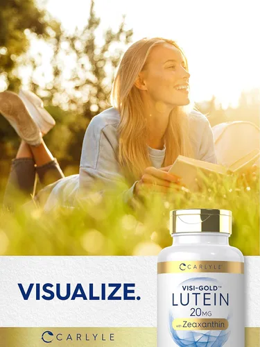 Vista 6 de Carlyle Luteína y zeaxantina 20 mg 300 cápsulas blandas Vitaminas para la salud ocular Suplemento sin OMG y sin gluten