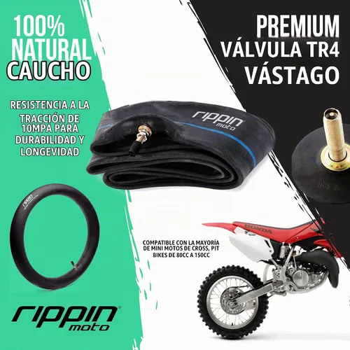 Vista 3 de Rippin Moto 70/100-17 (2.50/2.75-17) Tubo interior de motocicleta, 0.1 in