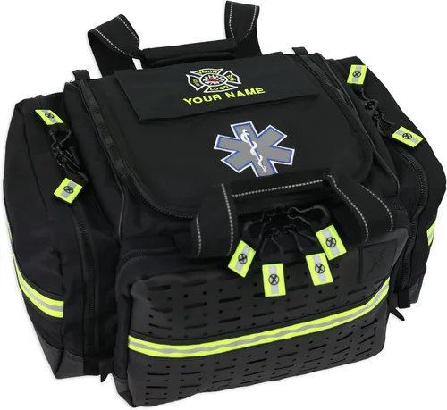 Vista 2 de Lightning X Modular Grande EMT Medic First Responder EMS Trauma Jump Bag con Nombre Bordado - NEGRO