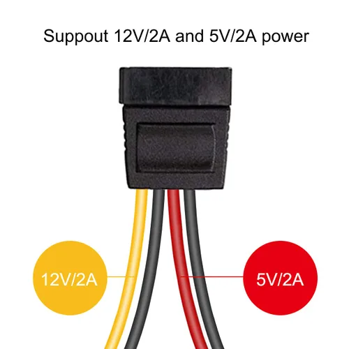 Vista 5 de Paquete de 10 adaptadores SATA a Molex, 4 pines LP4 macho a 15 pines SATA hembra adaptador de cable de alimentación para disco duro SATA, unidad