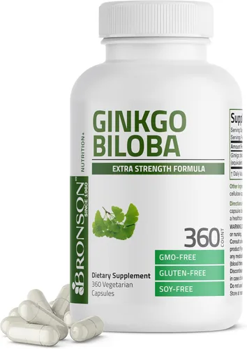 Vista 9 de Bronson Ginkgo Biloba Extra Strength Apoya la función cerebral y la memoria, 90 cápsulas vegetarianas Vegetariano, sin OMG, sin gluten, sin soja