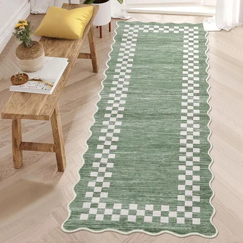 Vista 64 de GarveeHome Alfombra lavable de 5 x 7 pies para sala de estar, alfombra Beige festoneado