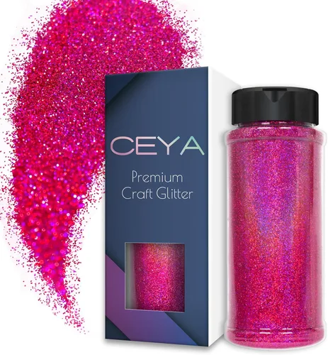 Vista 28 de Ceya - Polvo de purpurina holográfica ultra fina, 1.1 LB/17.63 OZ, color negro láser, 1/128' 0.008' 0.2mm, en masa para manualidades, resina, vasos