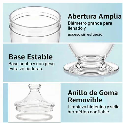Vista 3 de Hacaroa Paquete de 2 tarros acrílicos de boticario con tapas herméticas, tarros de plástico transparente de 46 onzas para galletas de dulces