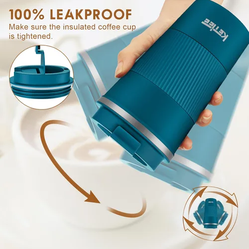 Vista 4 de KETIEE Taza de Café de Viaje 12oz: Taza de Café Aislada con Tapa a Prueba de Fugas, Vaso de Café, Tazas de Café Reutilizables con Tapa Sellada, Taza