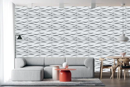 Vista 2 de Dundee Deco Paneles de pared 3D – Paneles de pared de PVC blanco pintables industriales para decoración de pared interior, 19.7 x 19.7 pulgadas