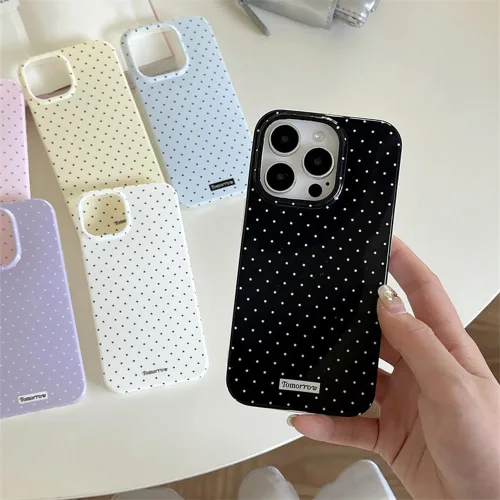 Vista 3 de inewateri Funda compatible con iPhone 11 con bonito diseño estético de lunares a la moda, fundas simples para TPU suave, funda de protección Negro
