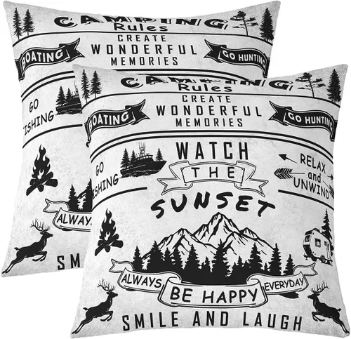 Vista 10 de Erosebridal American Flag Cushion Cases 16x16 Inch Set of 2 Army Green Camo Throw Pillow Covers Bear Claw Hunting Theme Pillow Covers Camoflage