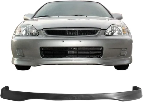Vista 15 de FREEMOTOR802 Mugen Style Front Lip Compatible con Honda Civic Coupe Hatch 1992-1995 Alerón negro sin pintar, PP, parachoques delantero, divisor