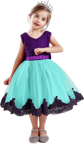 Vista 3 de TTYAOVO Vestido de fiesta de princesa de flores para niñas de 1 a 5 años