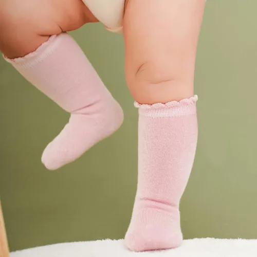 Vista 3 de DRESHOW BQUBO - Calcetines de punto para bebé, calcetines de algodón para niñas pequeñas