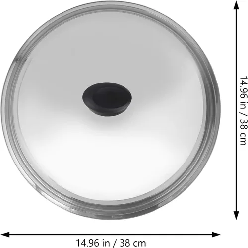 Vista 7 de Luxshiny Tapa de olla de acero inoxidable multifuncional, cubierta escaldada para cocinar, herramienta de cocina para retención de vapor, diseño