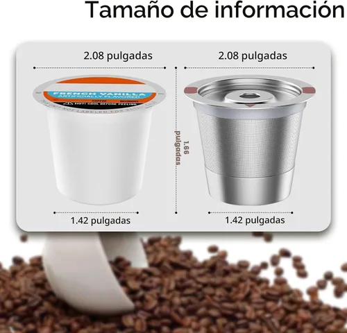 Vista 7 de Cápsulas de café reutilizables de acero inoxidable Keurig recargables - Filtro de café reutilizable de metal K Cup para Keurig 1.0 y 2.0 K-Classic