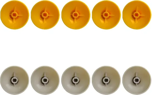 Vista 2 de 10 piezas de goma controlador joystick botón tapa para Nintendo Gamecube (gris y amarillo)