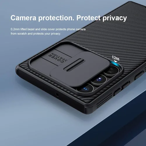 Vista 5 de Mangix Funda para Samsung Galaxy S22 Ultra con cubierta para cámara, delgada funda protectora de policarbonato delgado a prueba de golpes